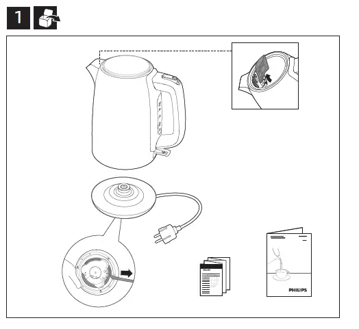 PHILIPS HD9350 HD9351 HD9352 Daily Collection Kettle FIG 1