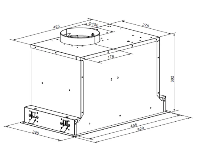Omega OUM52X 52CM UNDERMOUNT RANGEHOOD STAINLESS STEEL fig 1