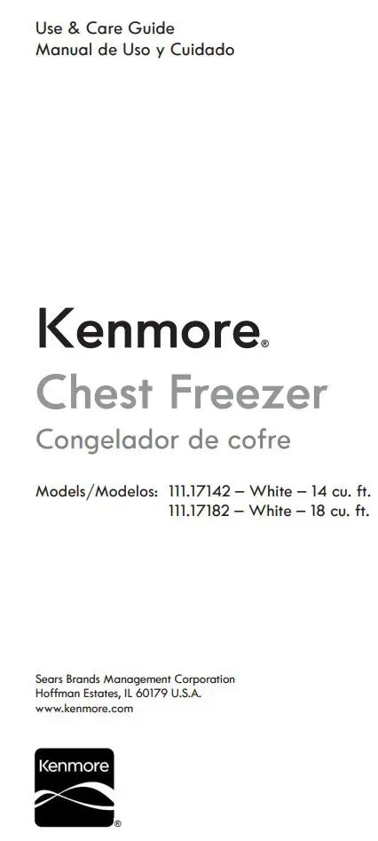 Kenmore Chest Freezer User Guide