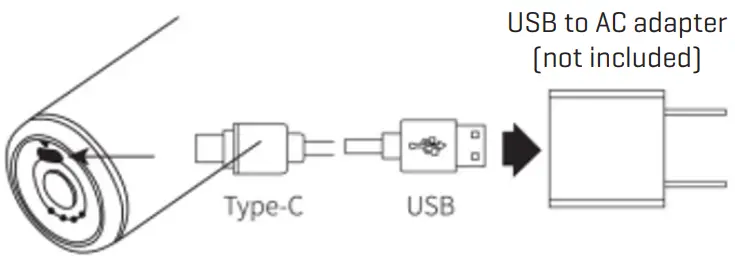 SHARPER IMAGE 207658 Mini Massage Gun - CHARGING THE DEVICE