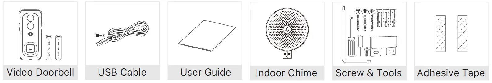 XTU J1 Smart Video Doorbell with Wireless Indoor Chime fig 1