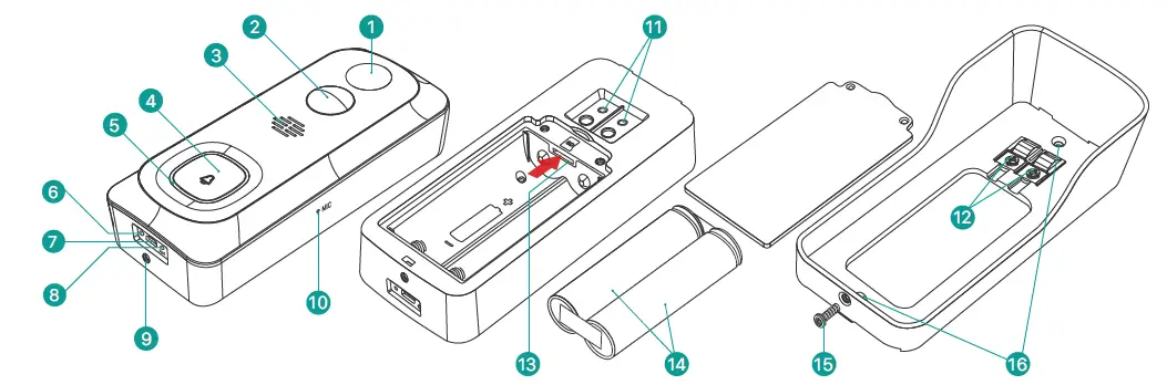 XTU J1 Smart Video Doorbell with Wireless Indoor Chime fig 2
