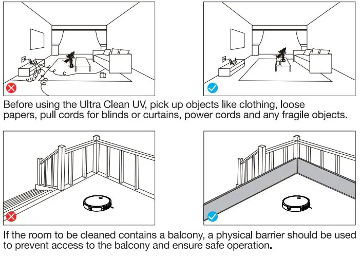 ionvac UltraClean UV Sanitizing Robo Vac User Manual - Notes Before Cleaning