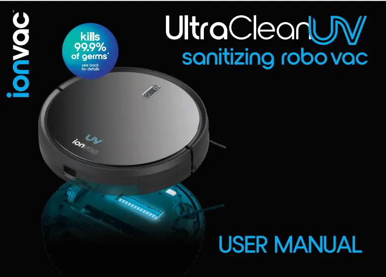 ionvac UltraClean UV Sanitizing Robo Vac User Manual