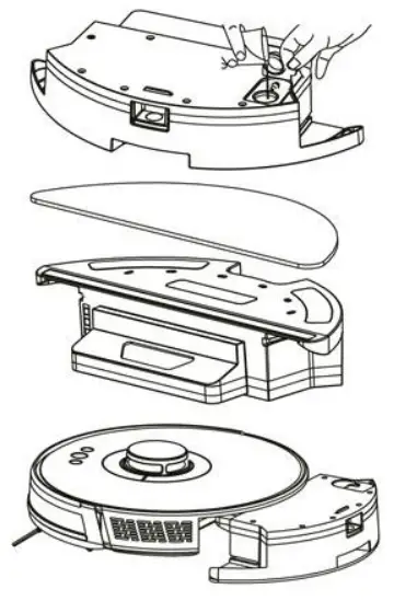 Wet cleaning with the water container