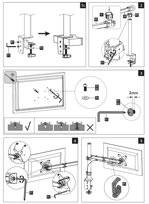 hama 00118490 Full Motion 81cm 32 Inch Monitor Arm - FIG4