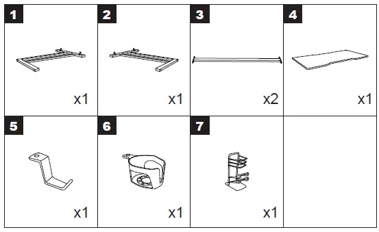 HONEY JOY TOPB004969 Z-Shaped Rectangular Blue Ergonomic Computer Desk-1