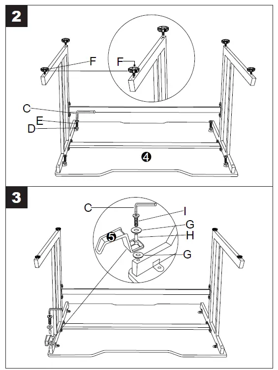 HONEY JOY TOPB004969 Z-Shaped Rectangular Blue Ergonomic Computer Desk-4