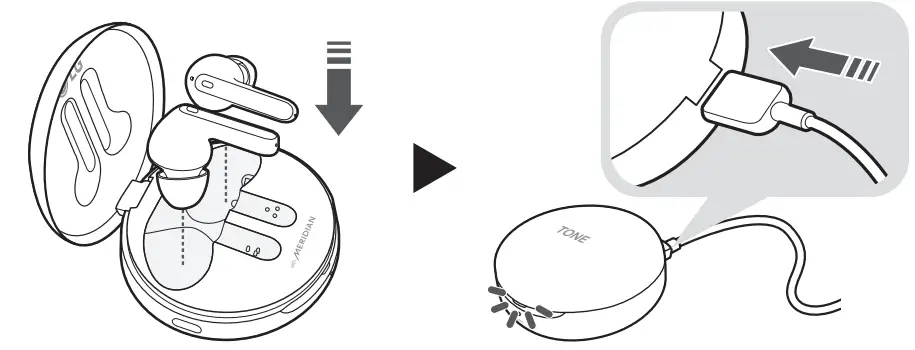 LG TONE Free HBS-FN7 Bluetooth Stereo Headset - Charging