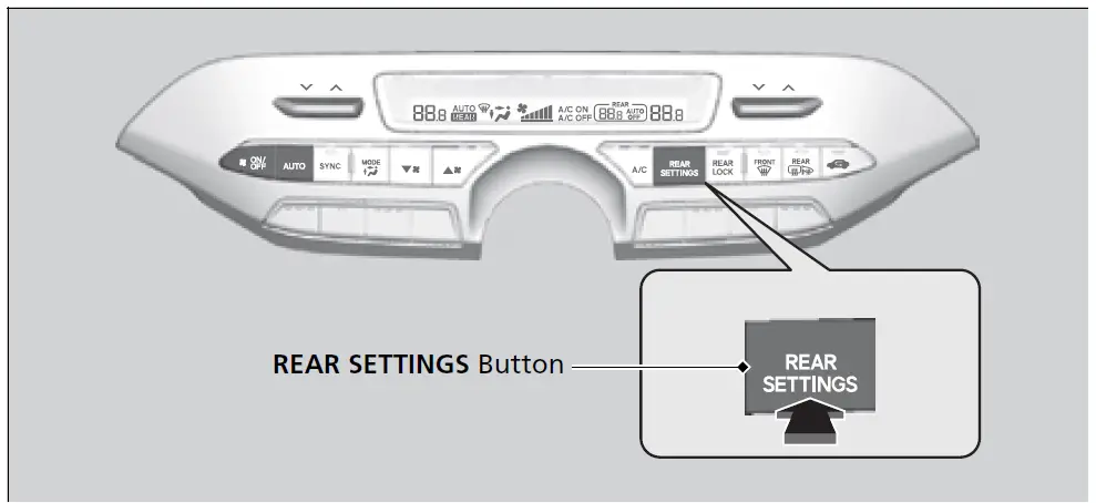 Using the Rear Climate Control System From the Front Panel