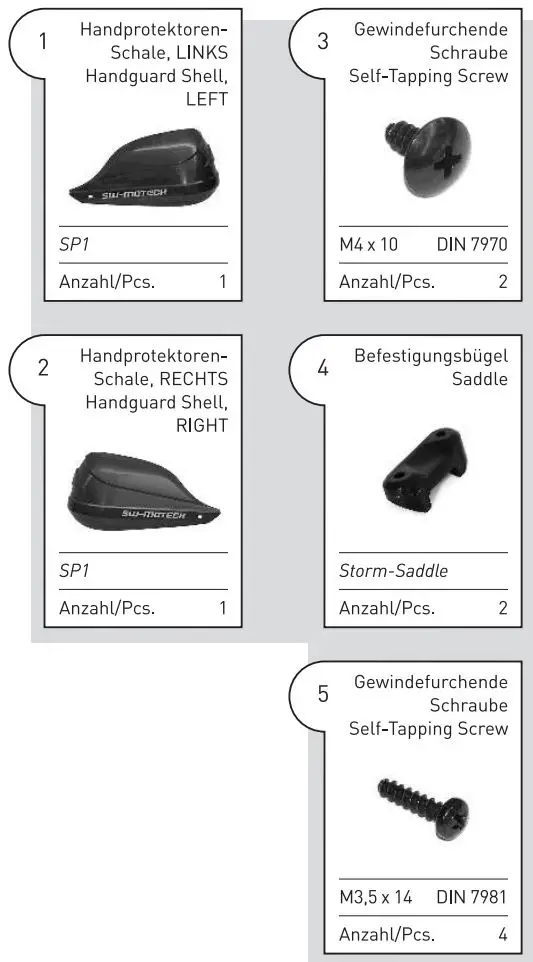 SW-MOTECH HPR.00.220.82500 B BBSTORM Handguard Kit Black Triumph Tiger 1200 Instruction Manual - How to use