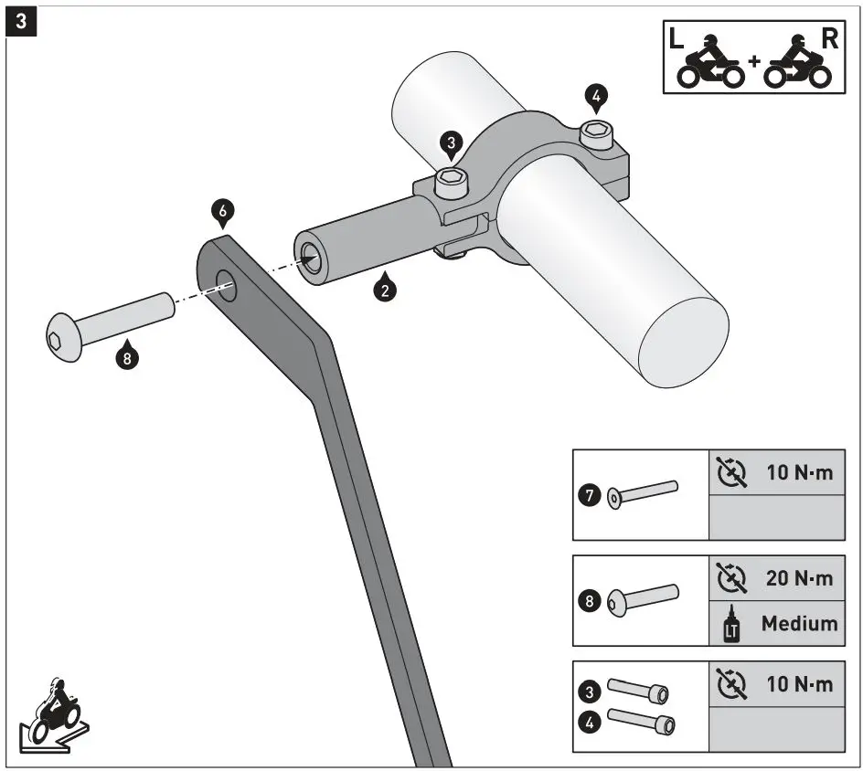 SW-MOTECH HPR.00.220.82500 B BBSTORM Handguard Kit Black Triumph Tiger 1200 Instruction Manual - Mounting