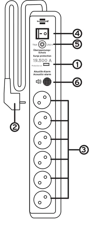 brennenstuhl Secure Tec Automatic Extension Lead