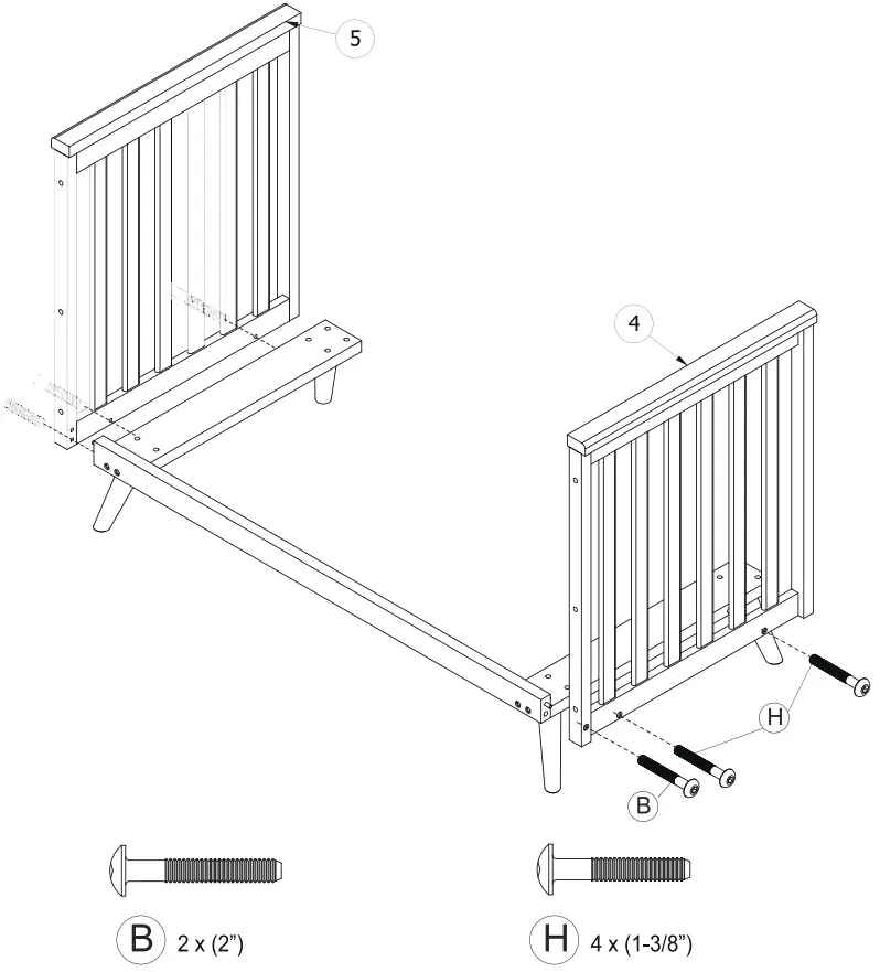 evolur LOFT AI 927 00 Midcentury Crib - Figure 5