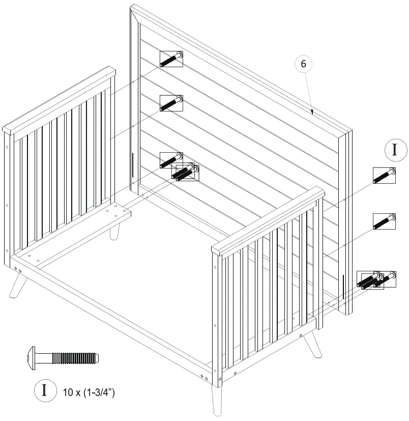 evolur LOFT AI 927 00 Midcentury Crib - Figure 6