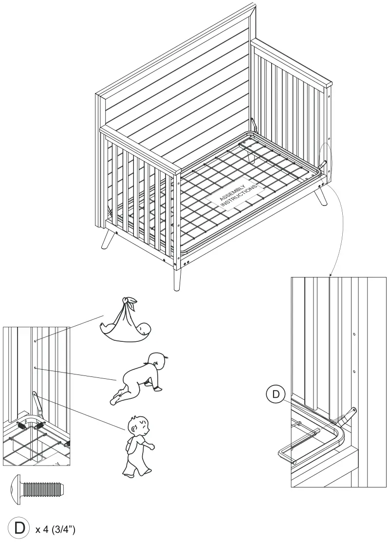 evolur LOFT AI 927 00 Midcentury Crib - Figure 7