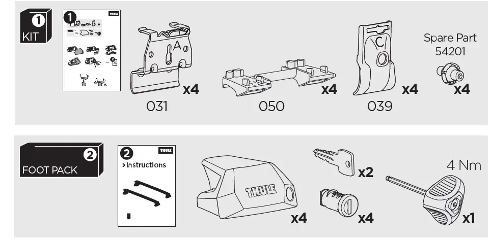 THULE 186080 Custom Adapter Kit 1