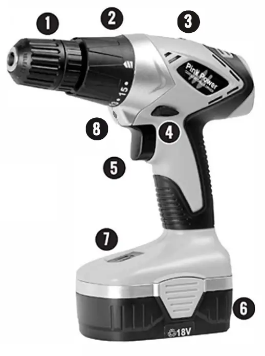 Pink Power PP182 Cordless Drill and Driver Kit - fig1