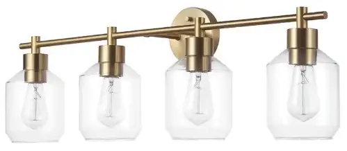 globe-91002299-33-63-Inch-4-Light-Matte-Brass-Vanity-Light-with-Opal-Glass-Shades-product