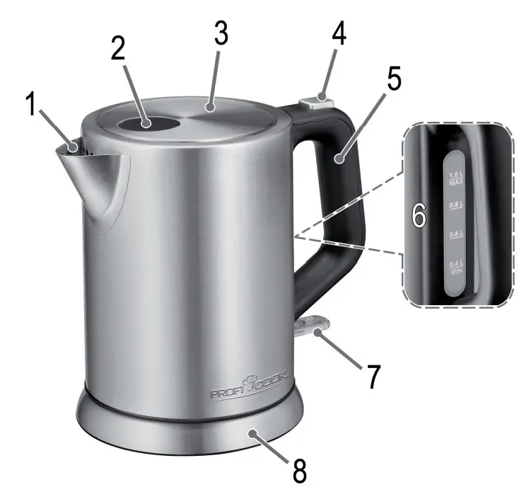 PROFI COOK PC-WKS 1106 Water Kettle - Fig