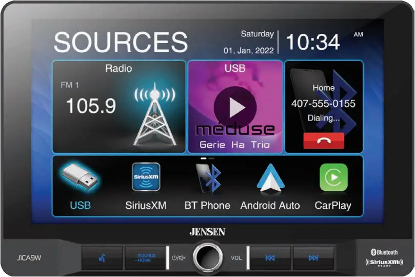 JENSEN J1CA9W 9 Inch Multimedia Media Receiver