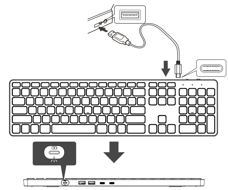 How do you connect/charge PERIBOARD-216?