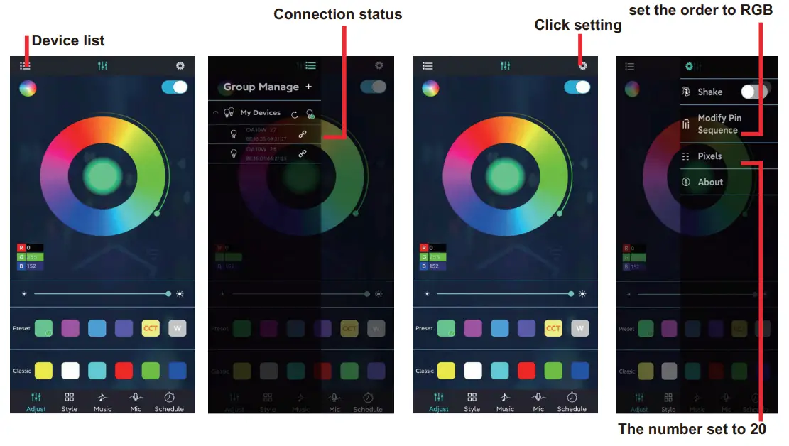 OPTONICA 239 LED Floor Light 8W Remote Control - Lamp APP pair