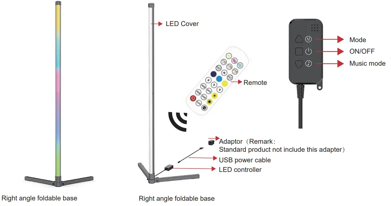 OPTONICA 239 LED Floor Light 8W Remote Control