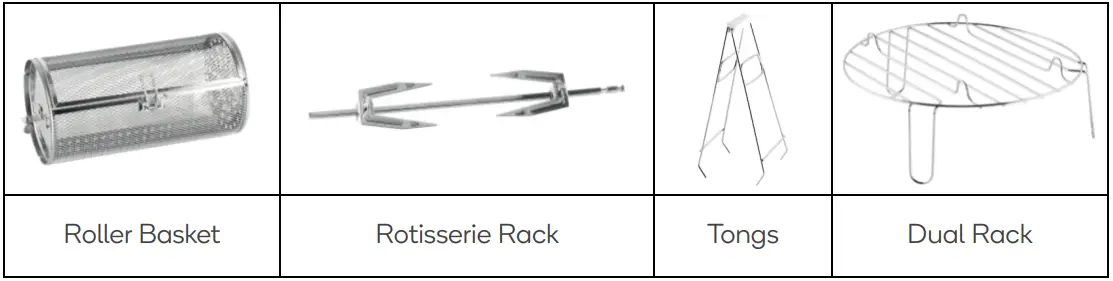 kogan KA12RTAIRFA 12L Rotary Air Fryer-Accessories