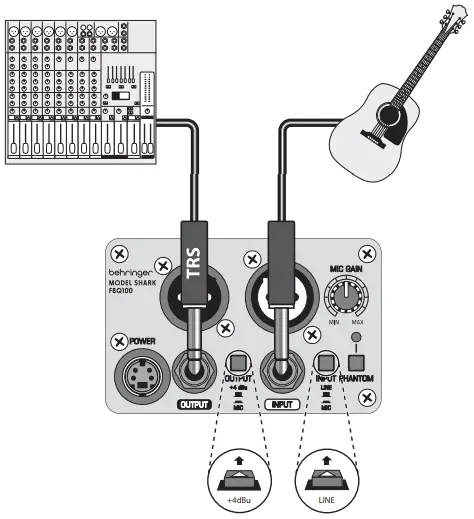 behringer FBQ100 Shark Automatic Feedback Destroyer - SHARK FBQ100 Hook-ua