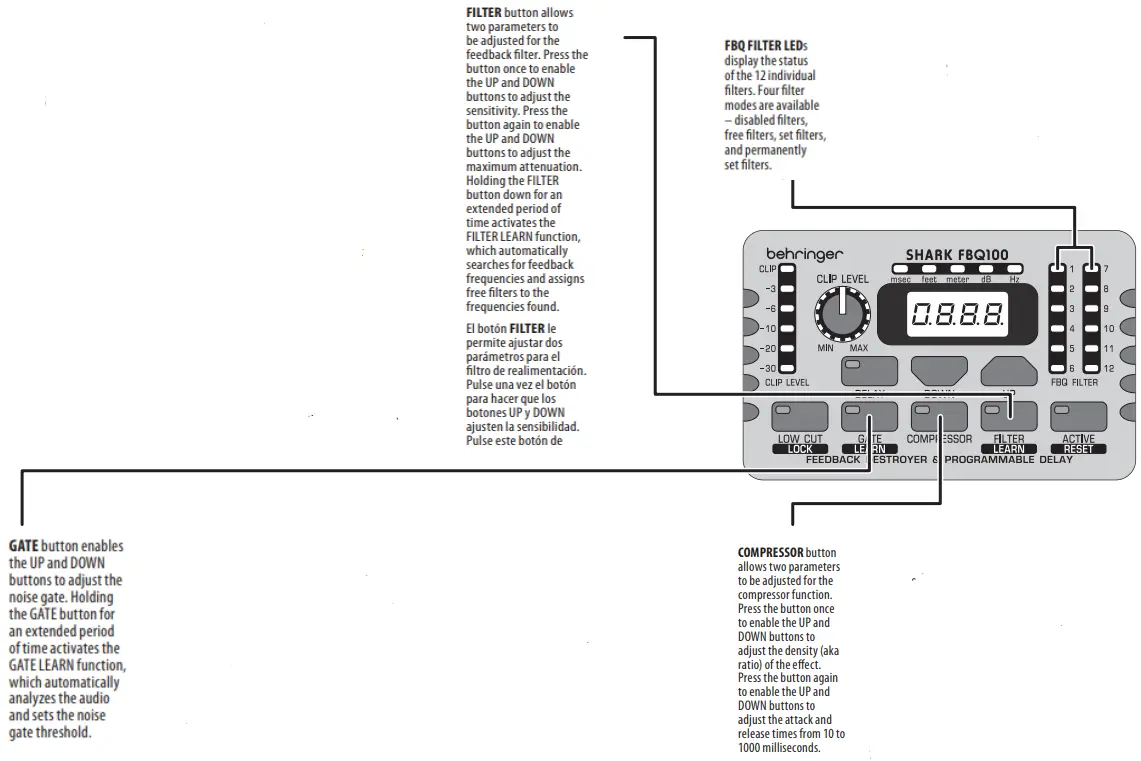 behringer FBQ100 Shark Automatic Feedback Destroyer - SHARKa