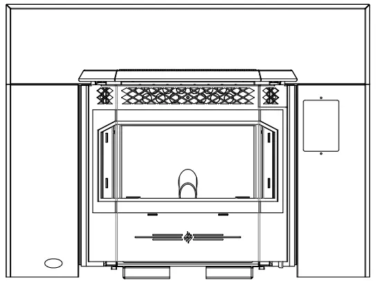 Gfi55-2 Fireplace Pellet Insert With Top Vent Adaptor