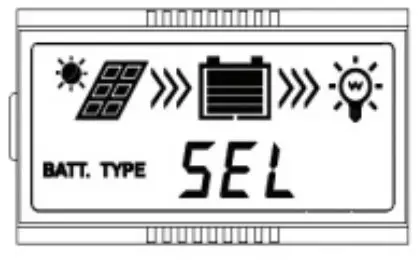 Setting the battery type via the LCD