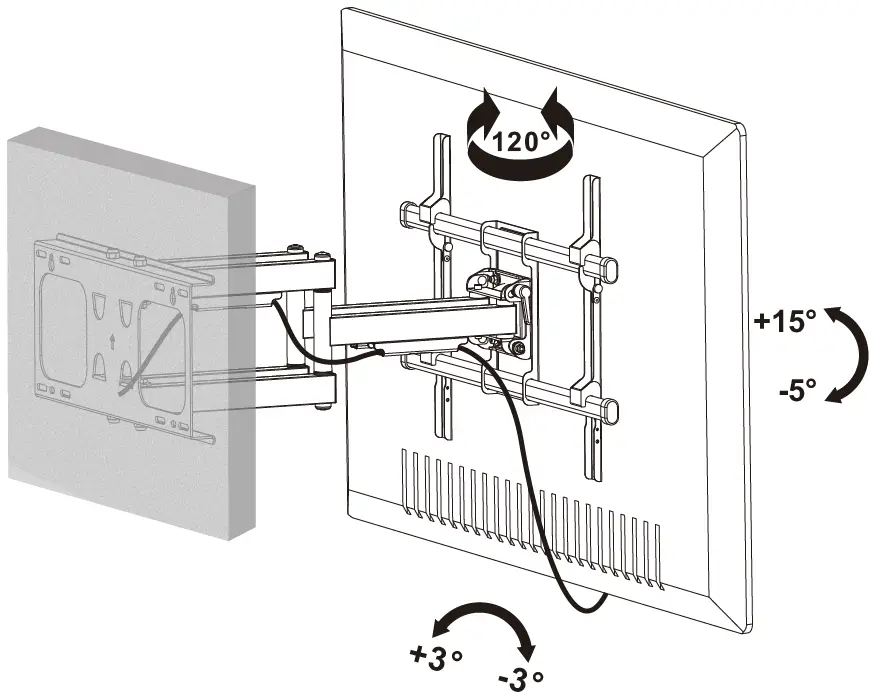 EZYmount VLM-5400 Full Motion LED LCD TV Wall Mount 15