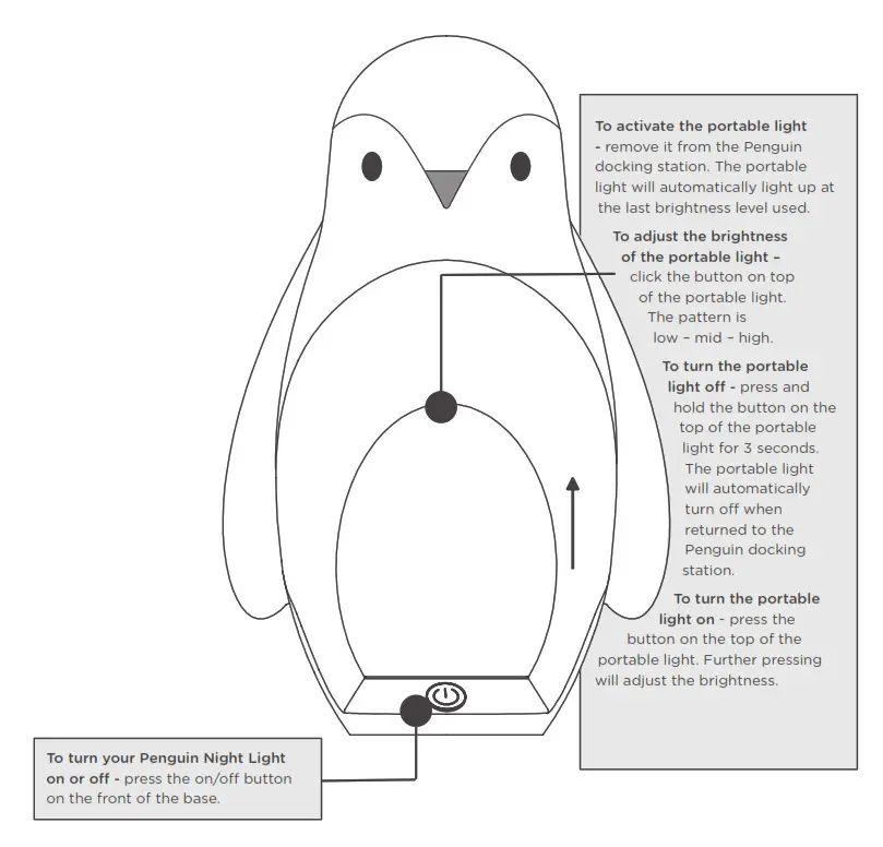 Tommee Tippee Penguin 2-in-1 Portable Night Light