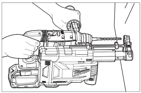 milwaukee M12 UDEL Hammervac M12 Universal Dust Extractor - Stop and empty dust box