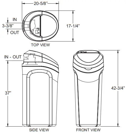 MORTIN Water Softener - Dimensions