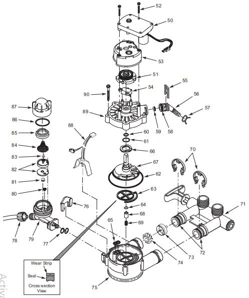 MORTIN Water Softener - Valve Exploded View fig 1