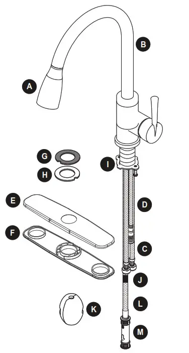 lowes FP4AF260CP Pull Down Kitchen Faucet- PACKAGE CONTENTS