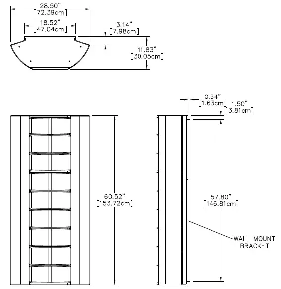 Wisdom Series LS3m Bi-amplified Two-way Planar -Dimensions