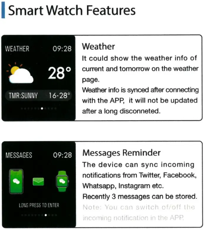 TeKKiWear AD0063 - G36 Smartwatch - Features