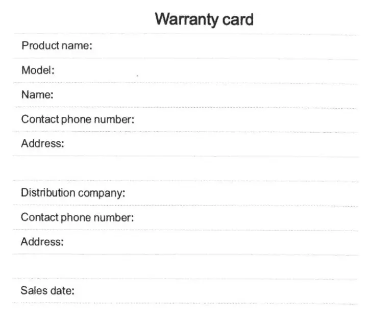 TeKKiWear AD0063 - G36 Smartwatch -Warranty Card