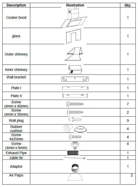 electriQ Angled Glass and Steel Designer Chimney Cooker Hood fig-1