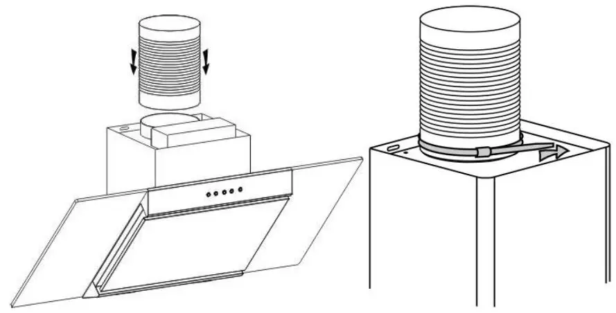 electriQ Angled Glass and Steel Designer Chimney Cooker Hood fig-8
