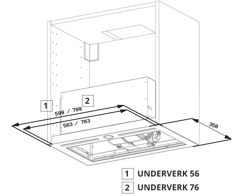 IKEA UNDERVERK Built-In Extractor Hood Instruction 1