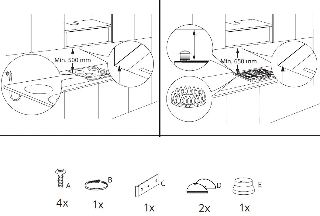 IKEA UNDERVERK Built-In Extractor Hood Instruction 2