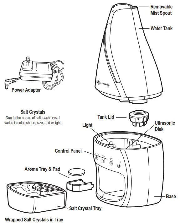 guardian technologies H1117 Salt Lamp and Humidifier with Aromatherapy Tray - Removable