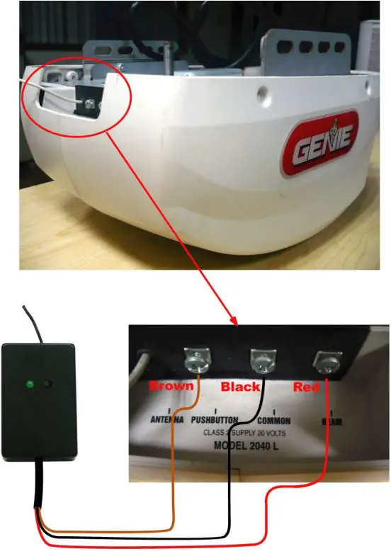 Topens Universal External Receiver - Connect the external receiver to GENIE garage door opener