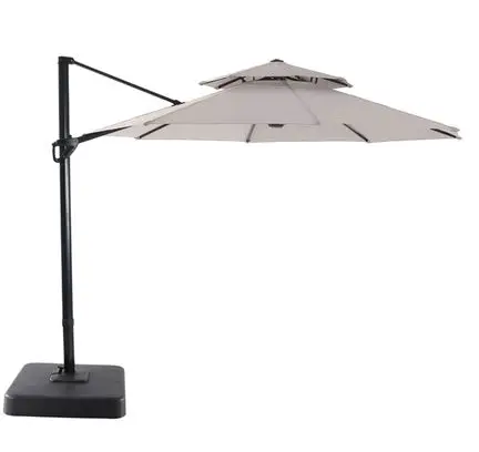 Inner Decor DMKUMH710SM31S1-Jed-11-ft- 360-Degree-Rotating-Aluminum-Outdoor-Cantilever-Solar-Lights-Offset-Umbrella-product