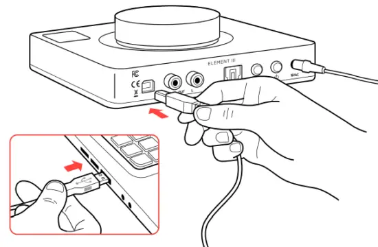 JDS Labs ELEMENT III Headphone Amplifier amp USB DAC - USB cable
